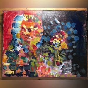 Original artwork one of a kind acrylic painting on canvas 8x10” “Judge & Jane”